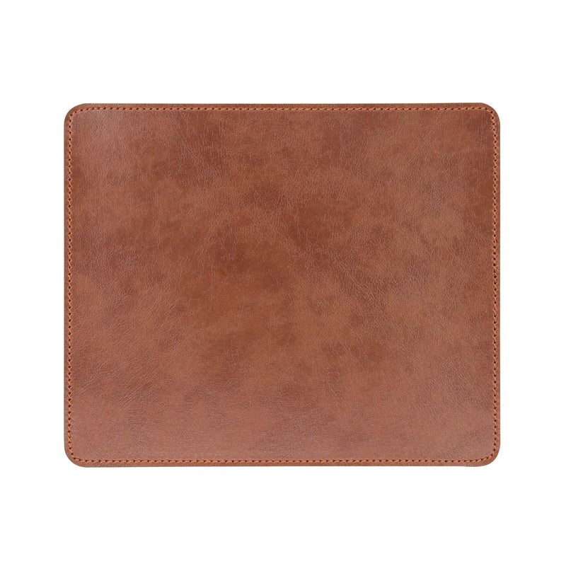 Newplenty Non-Slip Rubber Base Leather Mousepad for Laptop Computer PC Personality Desings Gaming Mouse Pad Mat 9.45 X 7.87 inch (Leahter Mouse Pad-Coffee, 9.45 X 7.87 inch) - Image 1